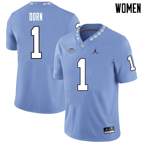 Jordan Brand Women #1 Myles Dorn North Carolina Tar Heels College Football Jerseys Sale-Carolina Blu